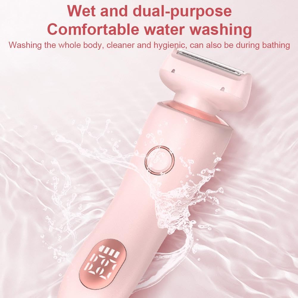 2 in 1 Electric Shaver & Bikini Trimmer for Women - Painless Hair Removal Epilator for Pubic & Body Hair at Home | Multi-Functional Grooming Kit for Smooth Skin | Perfect for Travel, Gym & Daily Personal Care (Blue)