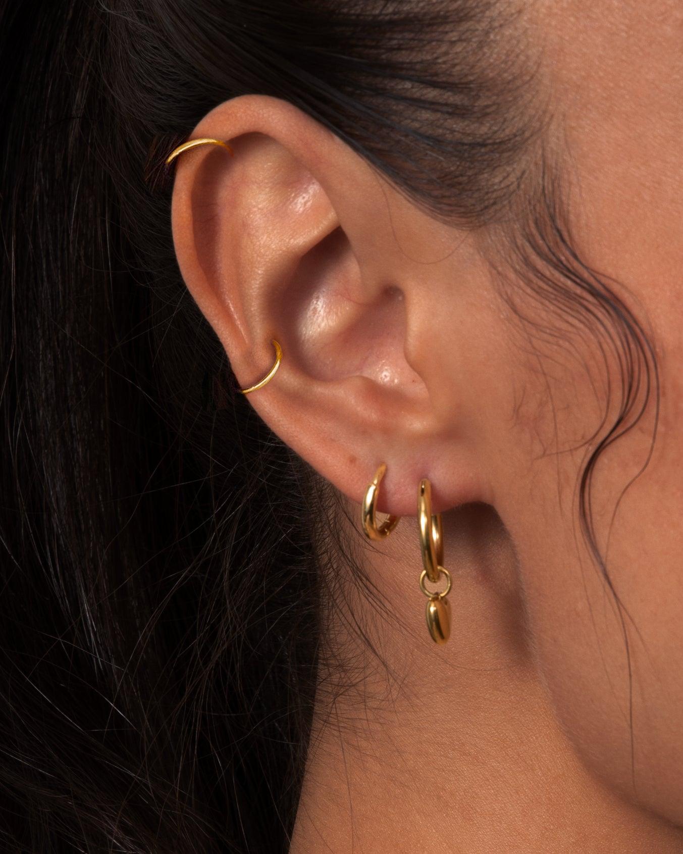 Gold Single Mini Hoop Helix Earring - Dainty Cartilage Earrings for Women, Perfect for Everyday Wear & Special Occasions