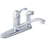 Gerber Allerton Single Handle 3-Hole Kitchen Faucet with Pull-Down Sprayer - Modern Brushed Nickel Finish for Easy Dishwashing and Food Prep