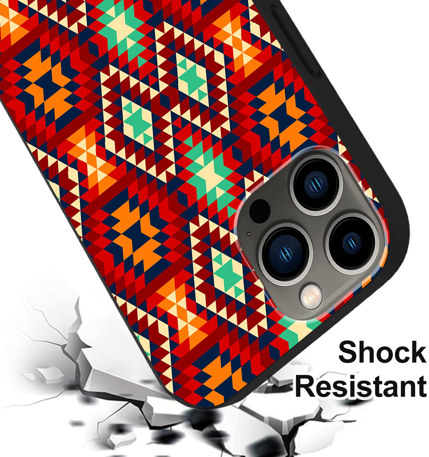 **Aztec Geometric iPhone 13 Pro Case | Colorful TPU Bumper Cover for Women & Girls | Shockproof, Slim Fit, Protective Phone Case for 6.1