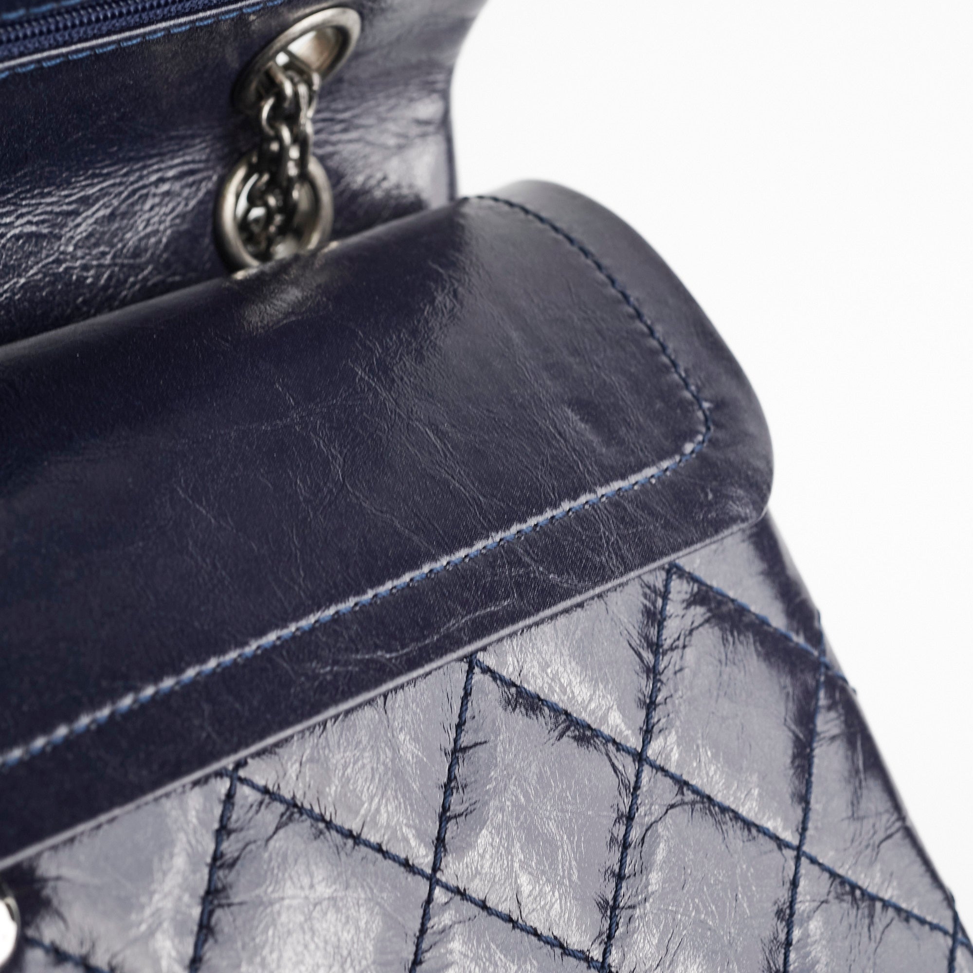 Chanel Reissue 226 Handbag - Shiny Navy Blue Calfskin Leather Crossbody Bag for Women | Perfect for Work, Evening Events & Luxury Fashion Accessories