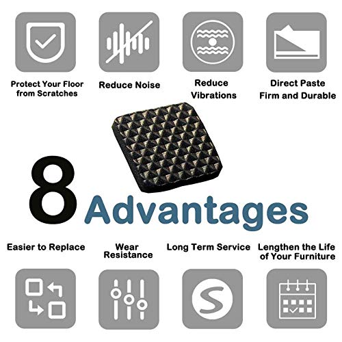 VOLO Non-Slip Self-Adhesive Square Felt Pads - 32 Pack Black Furniture Floor Protectors for Chairs, Sofas & Tables - Noise Reduction, Scratch Prevention & Surface Protection (Ideal for Hardwood Floors & Tile)