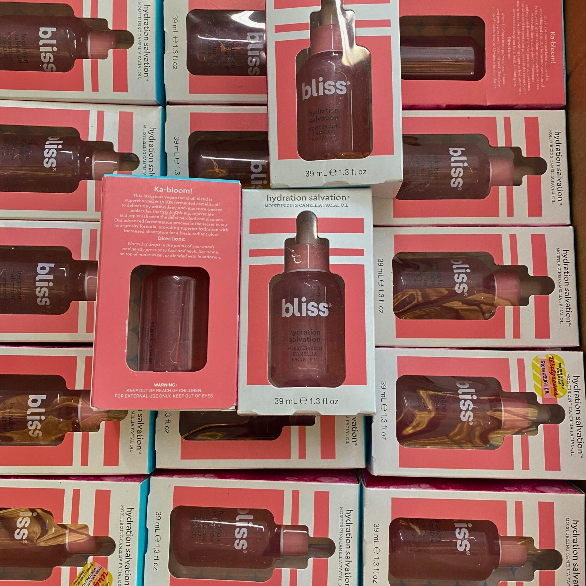 Bliss Hydration Salvation Moisturizing Camellia Facial Oil 1.3OZ (52 Pcs) - Hydrating Face Oil for Dry Skin, Anti-Aging & Glow Boost - Perfect for Night Routine & Travel Skincare