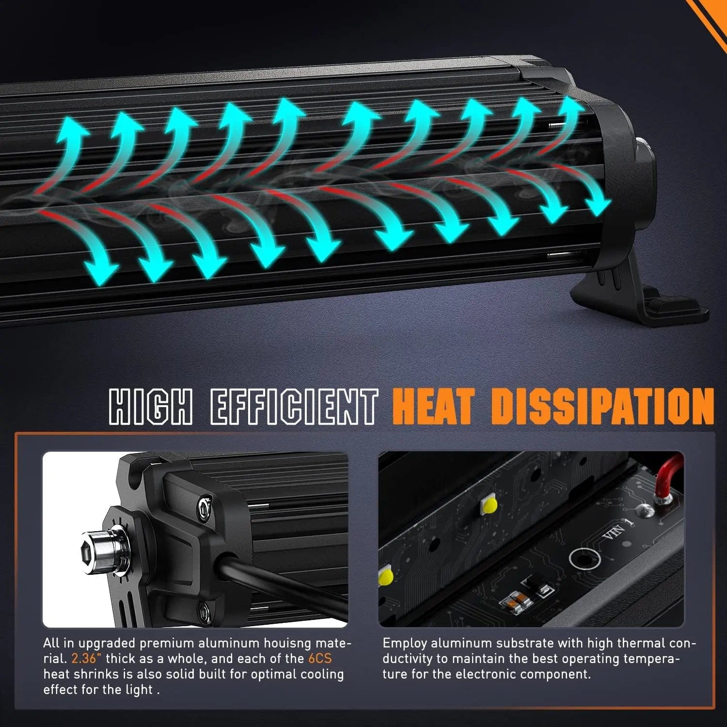 15.5 Inch 60W 6650LM Slim Spot Flood DRL LED Light Bar Kit with 16AWG Wire & DT Switch - Perfect for Off-Road Trucks, ATVs, UTVs, Boats & Marine Lighting