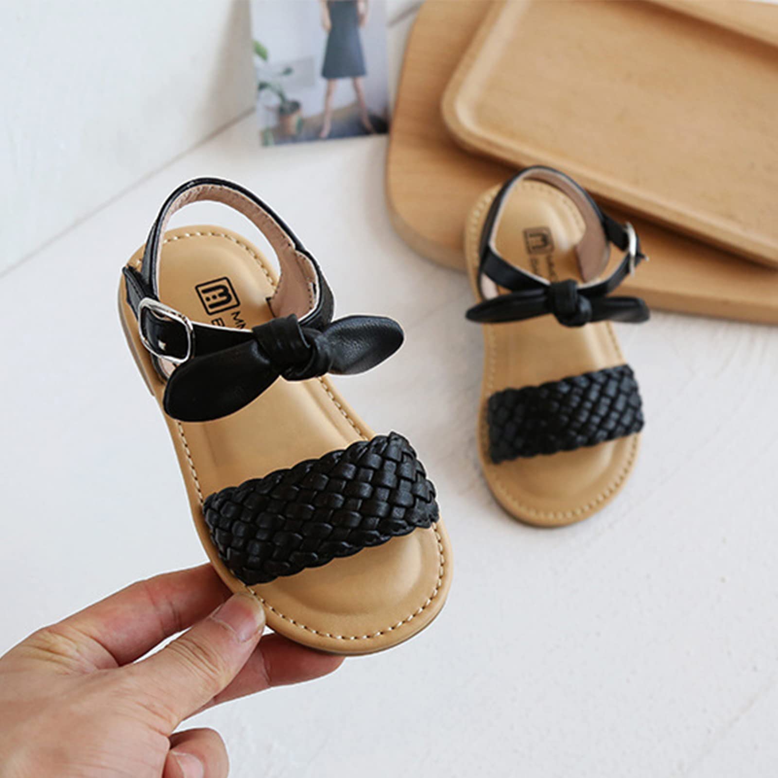 SEAUR Girls & Boys Toddler Sandals - Soft PU Leather Flat Summer Sandals for Kids, Baby & Toddler - Perfect for Outdoor Play, Beach & Casual Wear