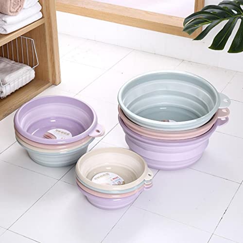 Portable Foldable PVC Wash Basin for Face Washing & Foot Soaking - Lightweight Travel Sink for Camping, Baby Bath, Laundry (Pink)