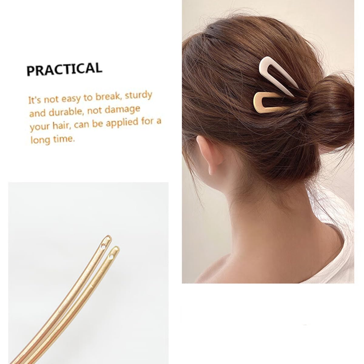 Aston Andia 4-Piece Exquisite Hair Pin Set - U-Shaped Hair Sticks for Buns, Fashionable Women's Hair Accessories (Hair Clips for Women & Girls) - Perfect for Weddings, Parties & Everyday Styling
