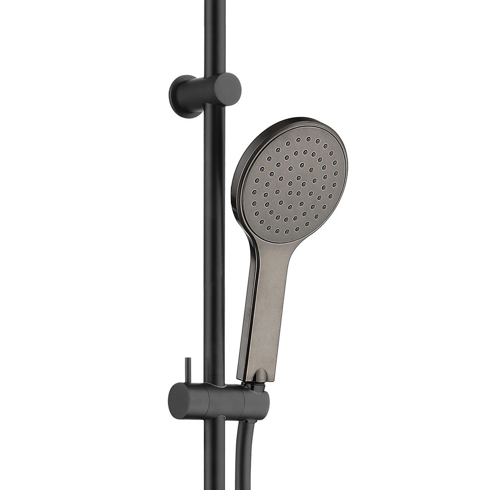 Fienza Kaya Rail Shower System in Matte Black - Modern Bathroom Fixture for Luxurious Spa Experience at Home