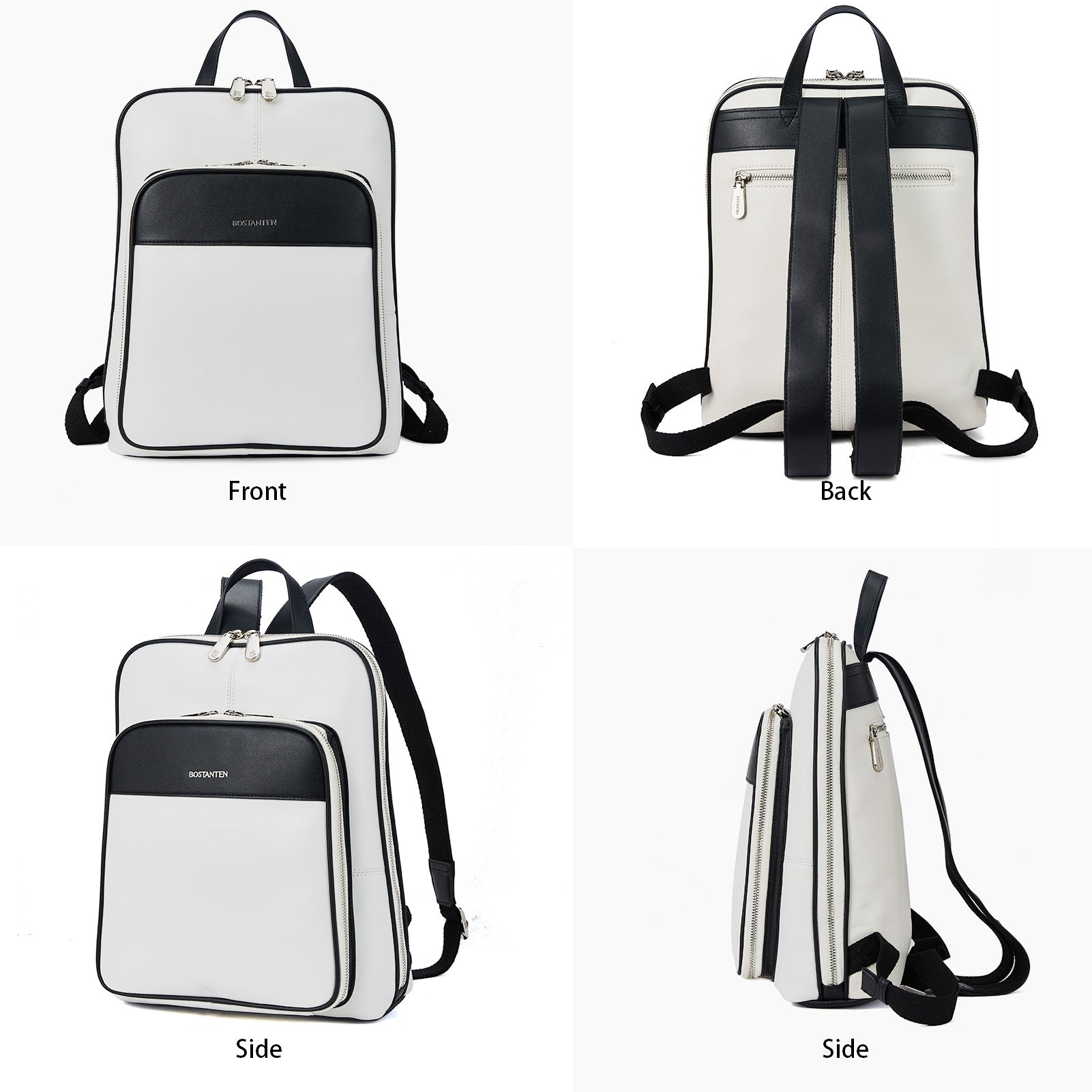 Vrba Classic Leather Slim Backpack for Men & Women - Water-Resistant Laptop Backpack for Work, Travel & College - Stylish Minimalist Daypack with USB Charging Port