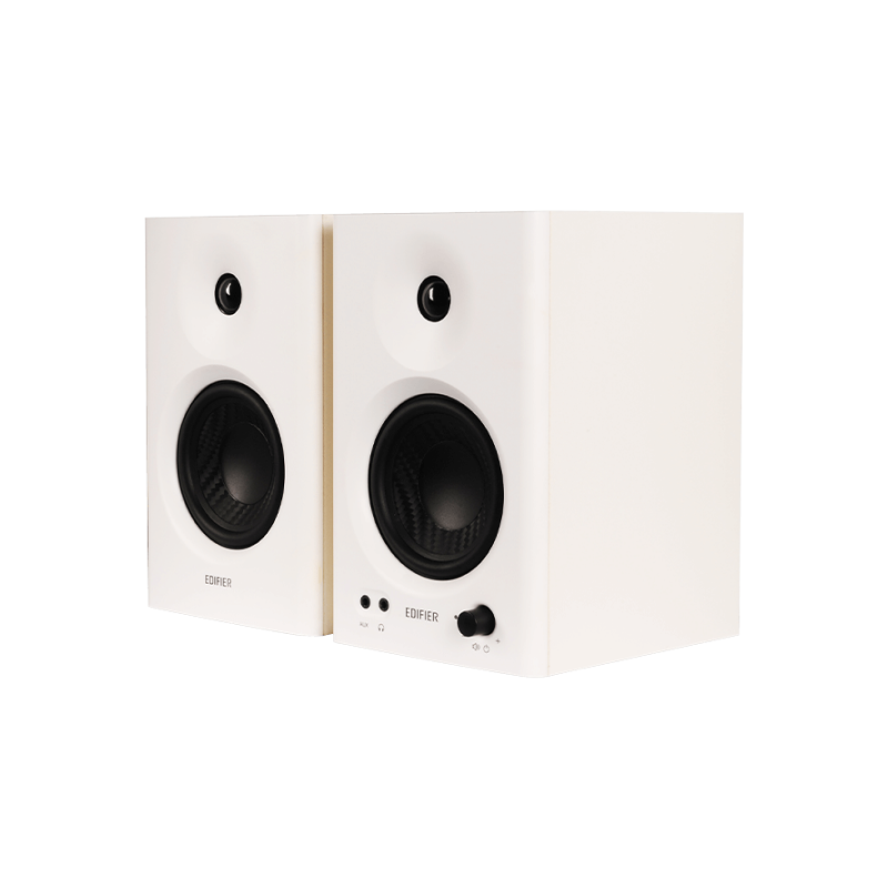 Edifier MR4 White 42W Powered Studio Monitor Speakers - Perfect for Home Recording, Music Production & Gaming