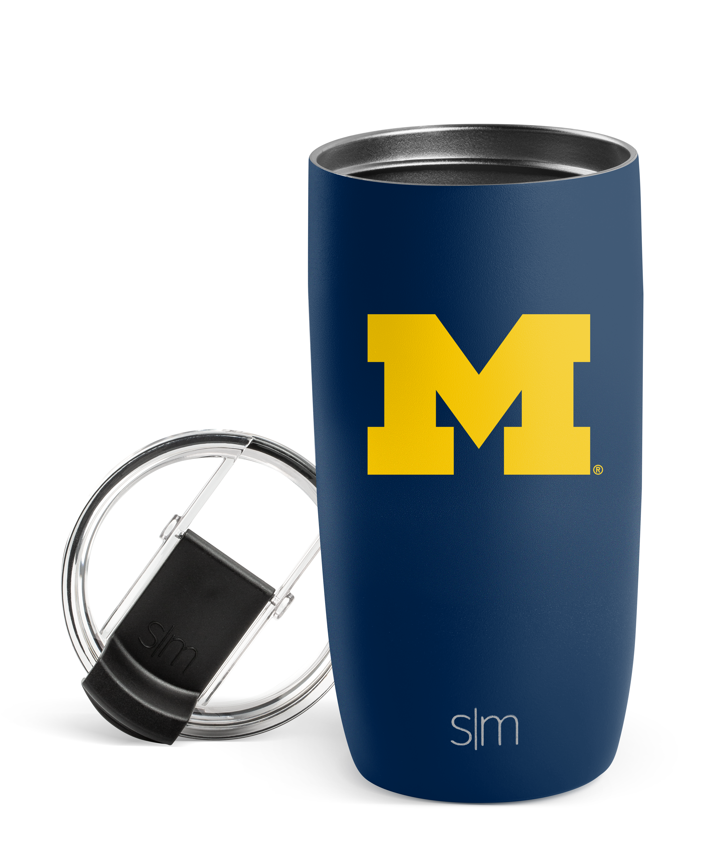 Collegiate Voyager Tumbler with Clear Flip Lid & Straw - 20oz Insulated Stainless Steel Water Bottle for School, Gym & Travel - Leakproof & Sweatproof Design for Hot & Cold Drinks