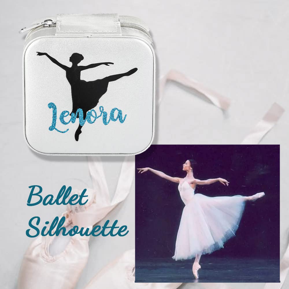 Personalized Mini Jewelry Travel Case - Small Portable Jewelry Organizer Box with Custom Name/Dance Pose Design - Perfect for Rings, Earrings & Necklaces Storage - Ideal Travel Accessory & Gift for Women, Dancers & Brides (Great for Vacations, Dance Competitions & Wedding Prep)