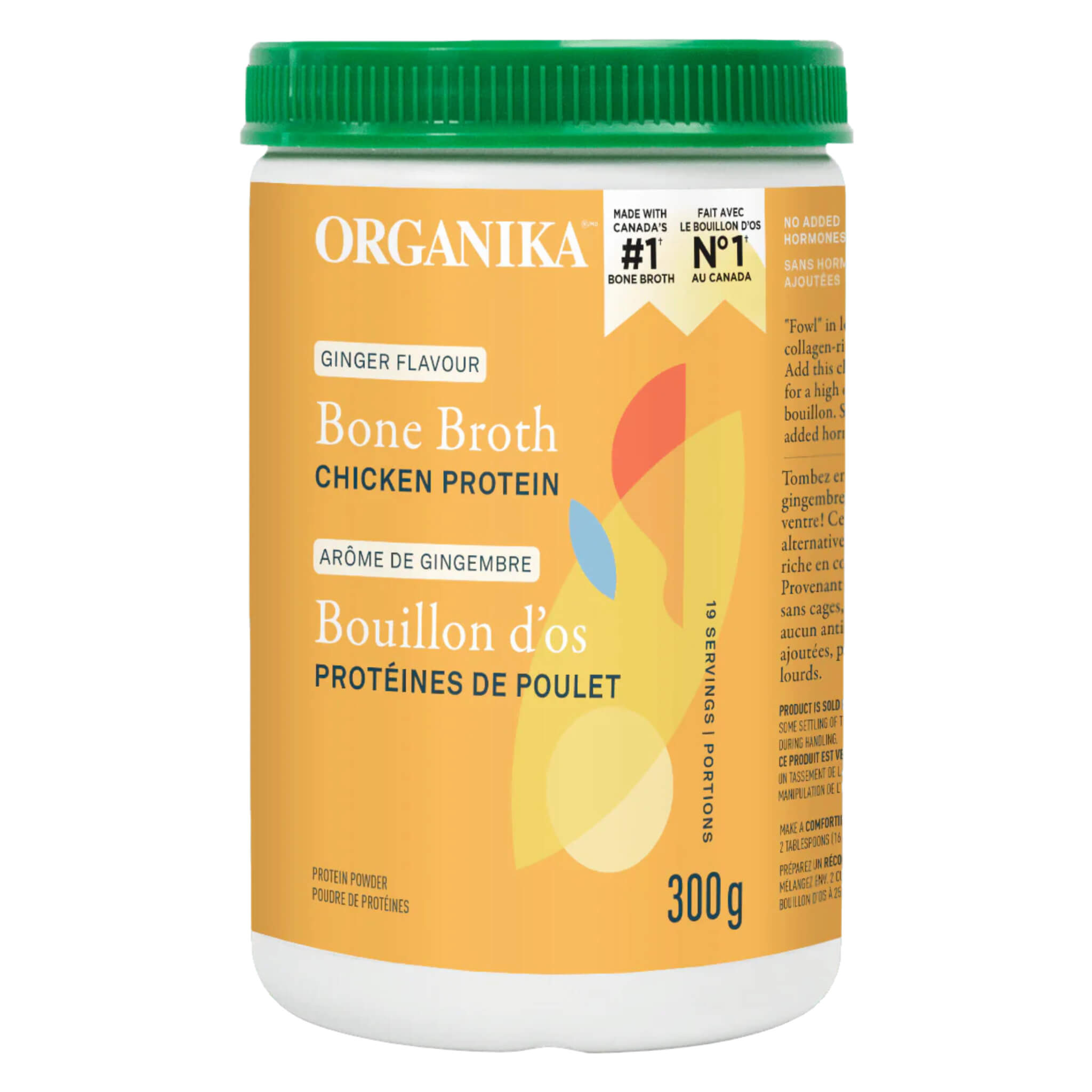 Organic Chicken Bone Broth Protein Powder with Ginger - Grass Fed, Keto & Paleo Friendly - Supports Gut Health, Immunity & Joint Recovery - Perfect for Smoothies, Soups & Post-Workout Recovery