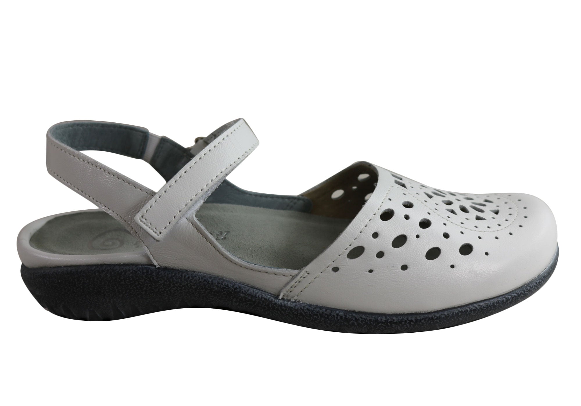 Naot Arataki Women's Orthopedic Leather Flat Sandals - Comfortable Closed-Toe Shoes for Plantar Fasciitis & Arch Support - Perfect for Work, Travel & Everyday Wear