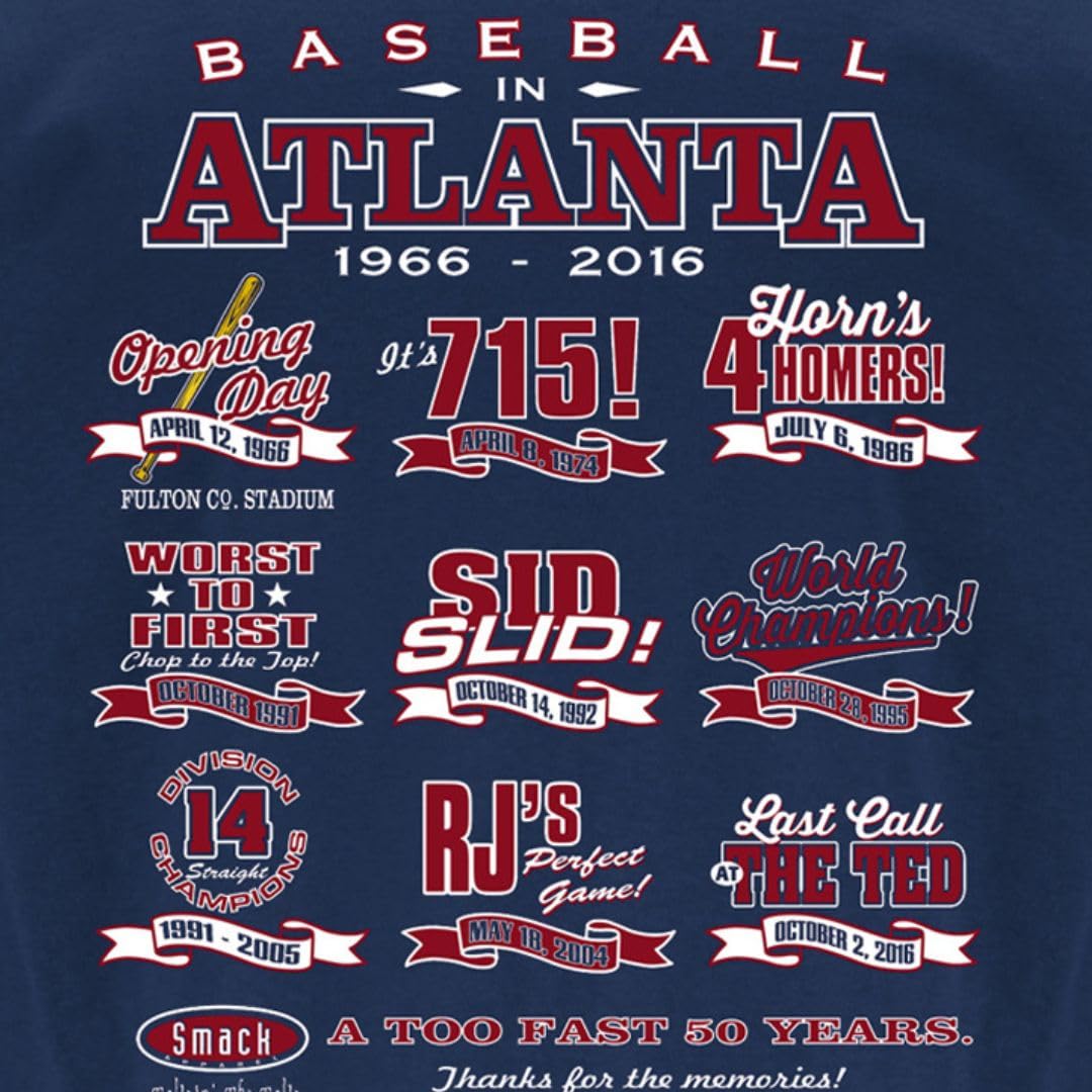 Atlanta Braves Baseball Fan Navy T-Shirt for Men & Women - Comfortable Cotton MLB Team Apparel (Sizes S-5XL) - Perfect for Game Day, Tailgating & Showing Team Spirit