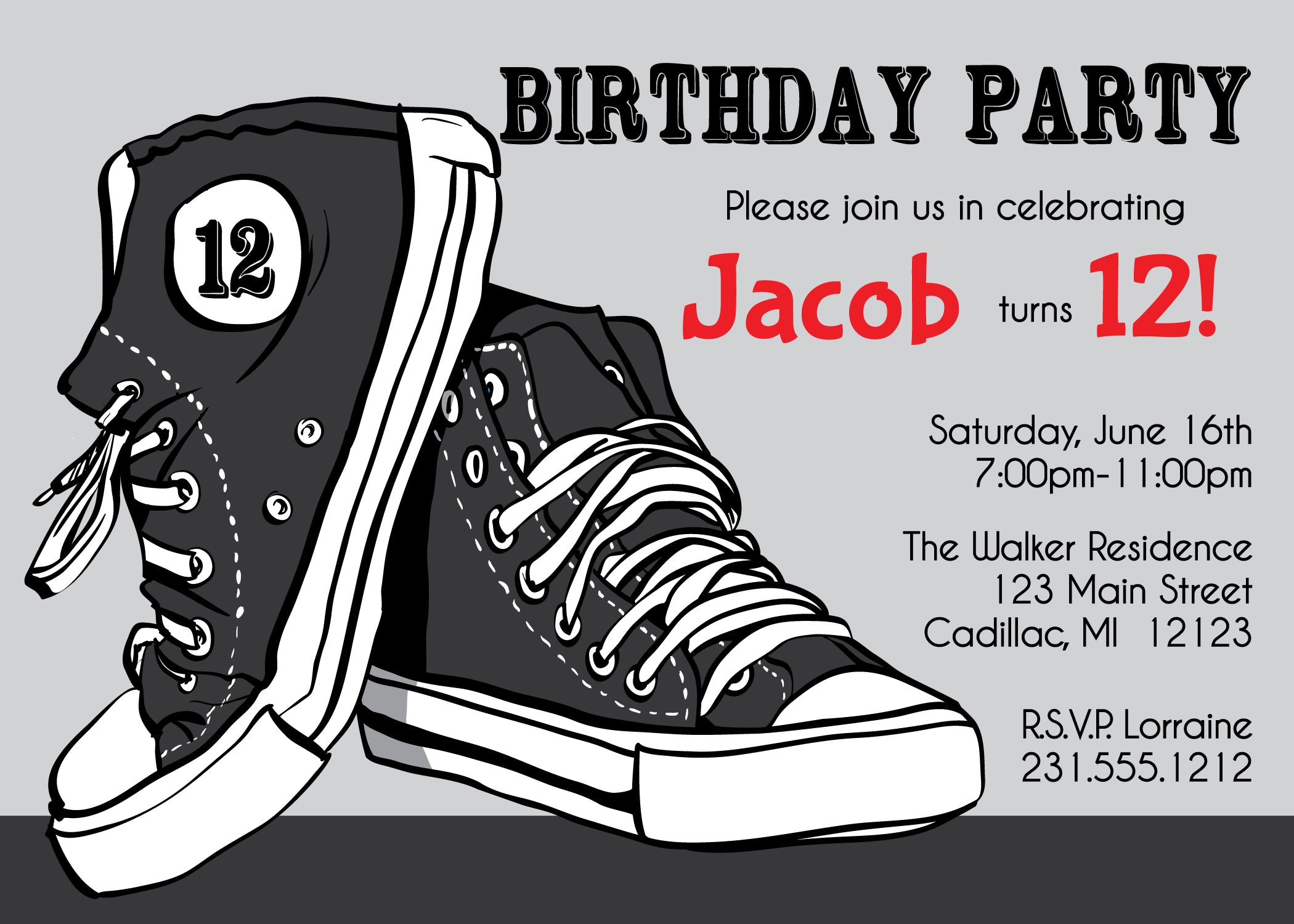 Trendy Teen Tennis Shoes for Girls - Perfect Birthday Party Invitation & Gift Idea for Sports Lovers