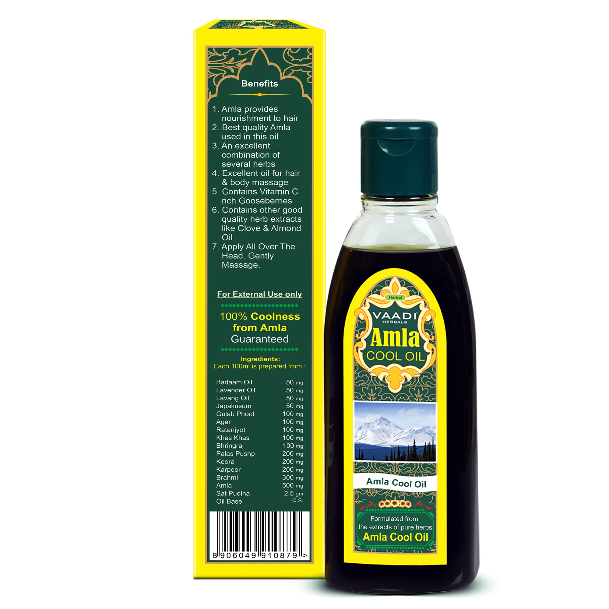 Vaadi Herbals Amla & Brahmi Herbal Oil Blend - 3 Pack (6.76 Oz Each) for Hair Growth, Scalp Care & Ayurvedic Treatment - Perfect for Daily Hair Massage & Natural Hair Regimen