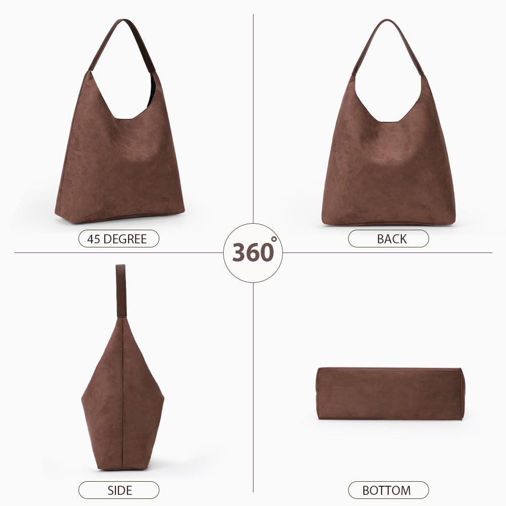 Stylish Suede Tote Bag for Women - Elegant Slouchy Hobo Handbag for Work, Office & Daily Use | Perfect as Professional Work Bag, Commuter Purse & Fashion Accessory