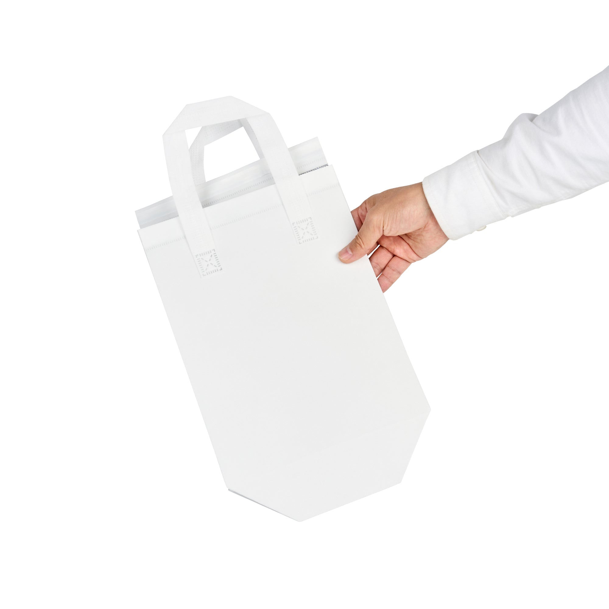 Premium White Insulated Takeout Food Bags - Tamper Evident, 8.25