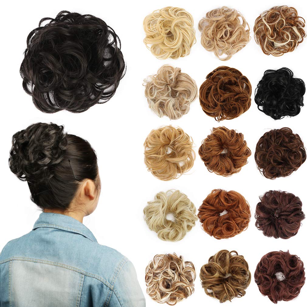 STYLER Messy Bun Hair Pieces for Women - Synthetic Curly Donut Updo Hair Extension (2#) - Perfect for Weddings, Parties & Everyday Hairstyles