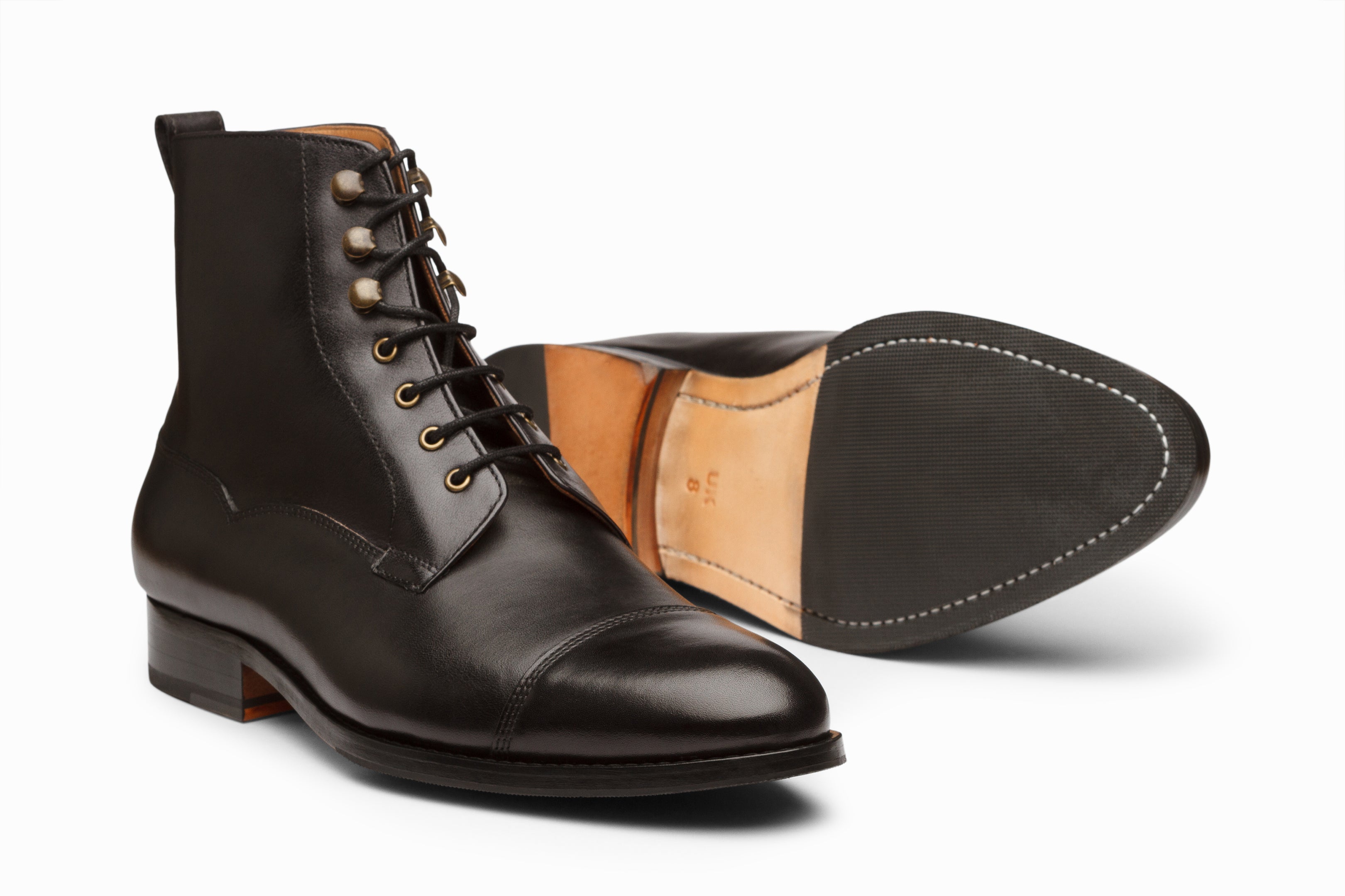 Men's Black Derby Boots - Classic Leather Ankle Boots for Casual & Formal Wear | Perfect for Office, Dating & Outdoor Activities