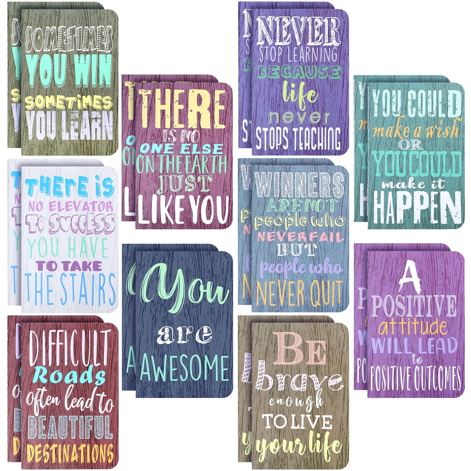 Inspirational Mini Notebook Set - 30-Piece Motivational Notepad Bulk Pack with 10 Vivid Designs for Office, Home & Church - Perfect Christian Gift Supplies for Daily Journaling & Encouragement