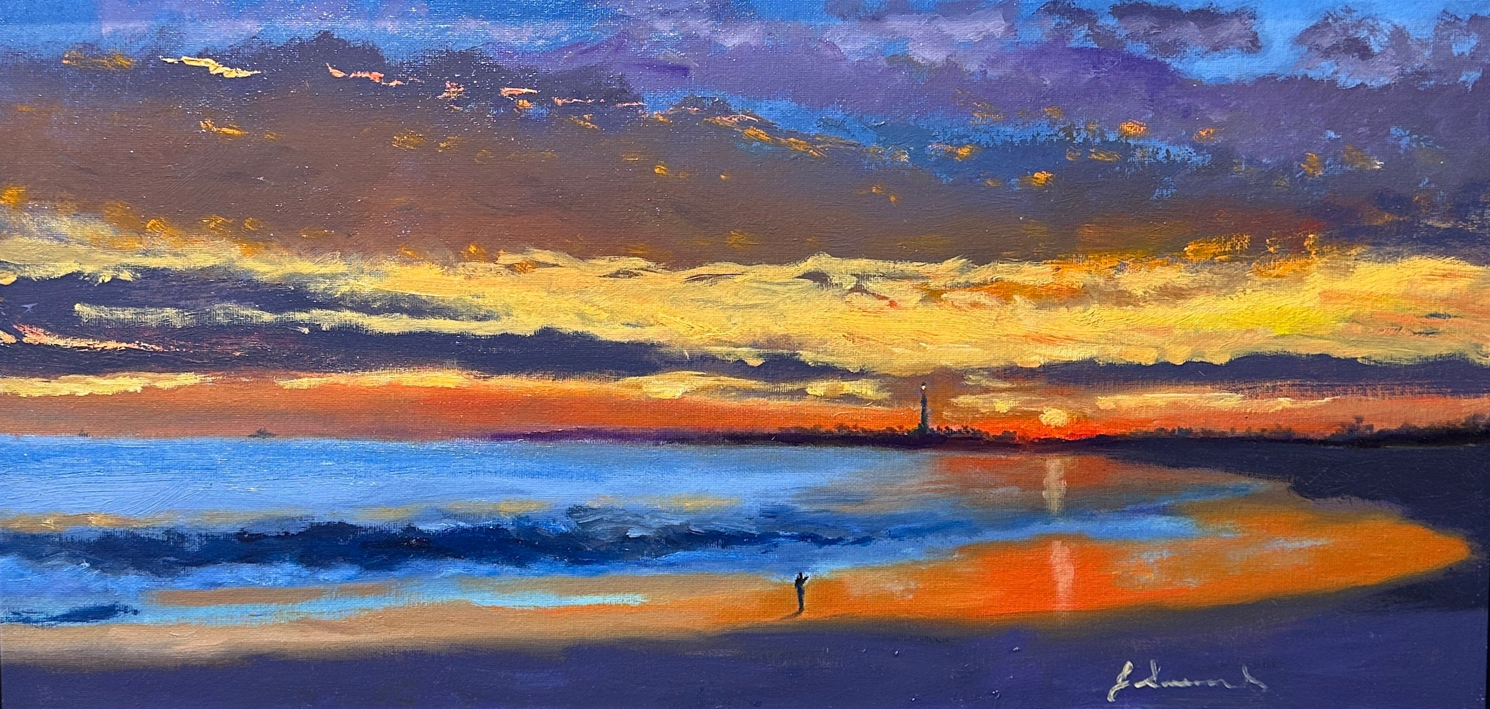 Joseph Sweeney Early Summer Sunset Painting - Handmade Wall Art Decor for Living Room, Bedroom & Office - Perfect Gift for Art Lovers & Home Decor