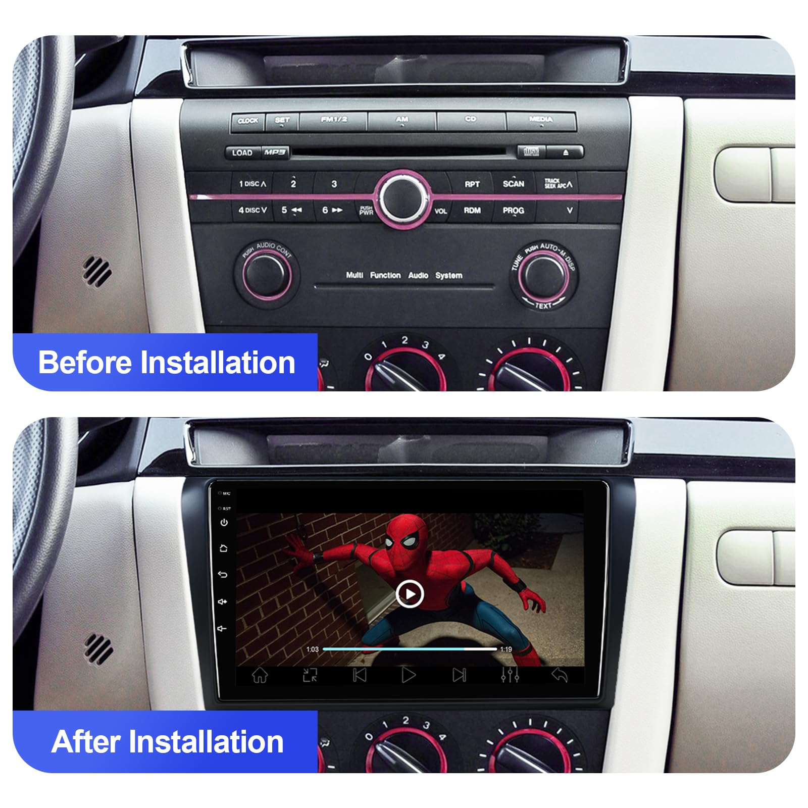 2004-2009 Mazda 3 Android 10 Double Din Car Stereo - 9