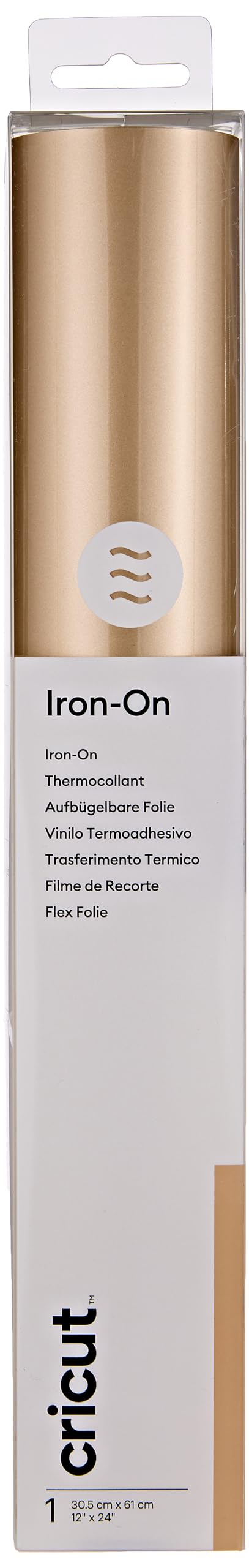 Cricut Everyday Iron-On Vinyl Roll - 24 Inch (61cm) Gold Heat Transfer for DIY T-Shirts, Bags & Crafts - Perfect for Custom Apparel & Home Decor Projects