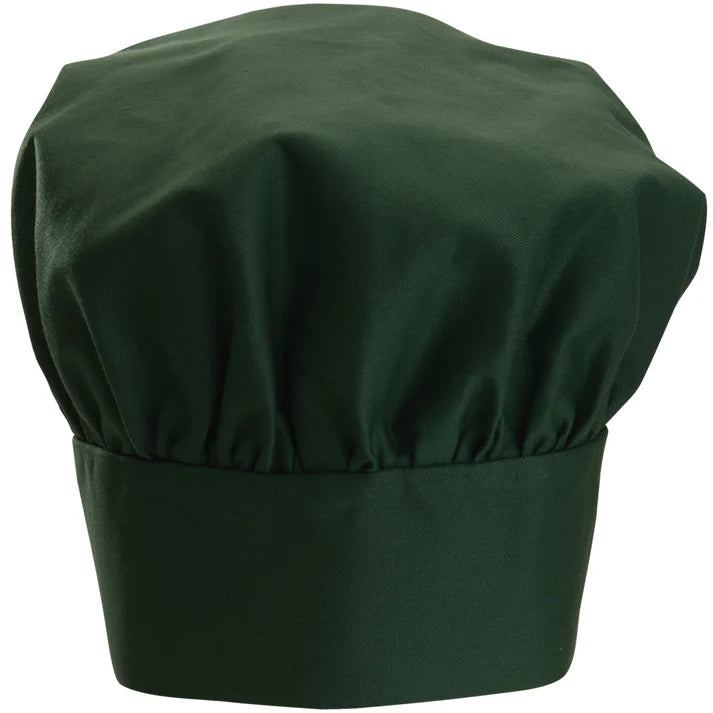 Winco 13 Chef Hat - Professional Green Cotton Kitchen Hat for Chefs & Cooking Enthusiasts | Perfect for Restaurants, Culinary Schools & Home Cooking