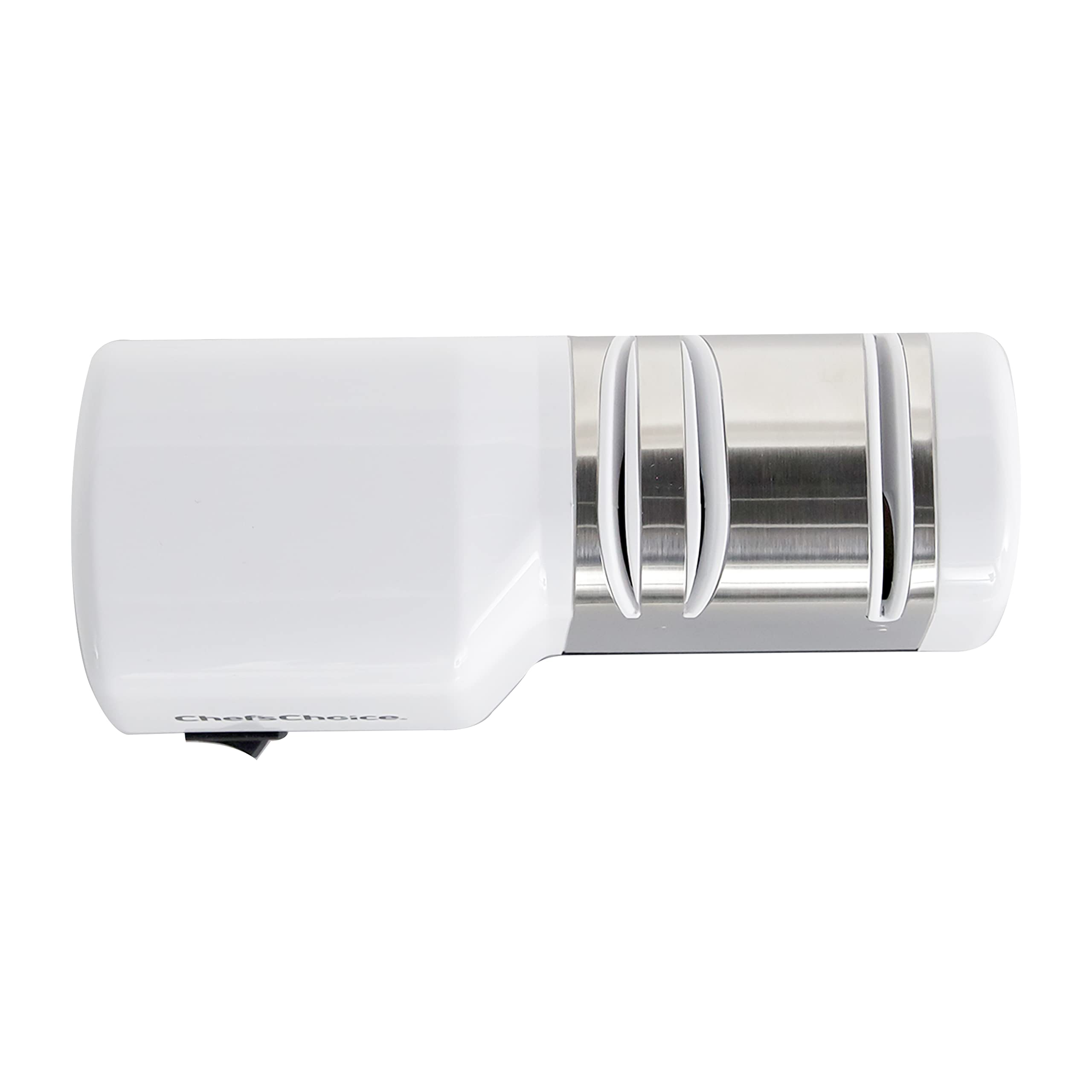 Chef’sChoice Hybrid Knife Sharpener – Electric & Manual 2-Stage Sharpening for 20° Straight-Edge & Serrated Knives | 100% Diamond Abrasives & Precision Angle Guides | White | Perfect for Home Kitchens & Professional Chefs