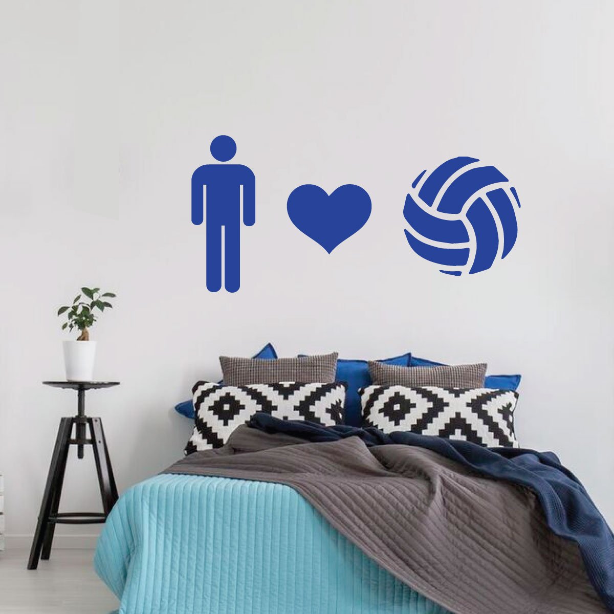 Heart Volleyball Wall Decal - Premium Vinyl Sports Decor for Boys Bedroom, Playroom & Game Room - Perfect for Sports Lovers & Team Spirit Decorations