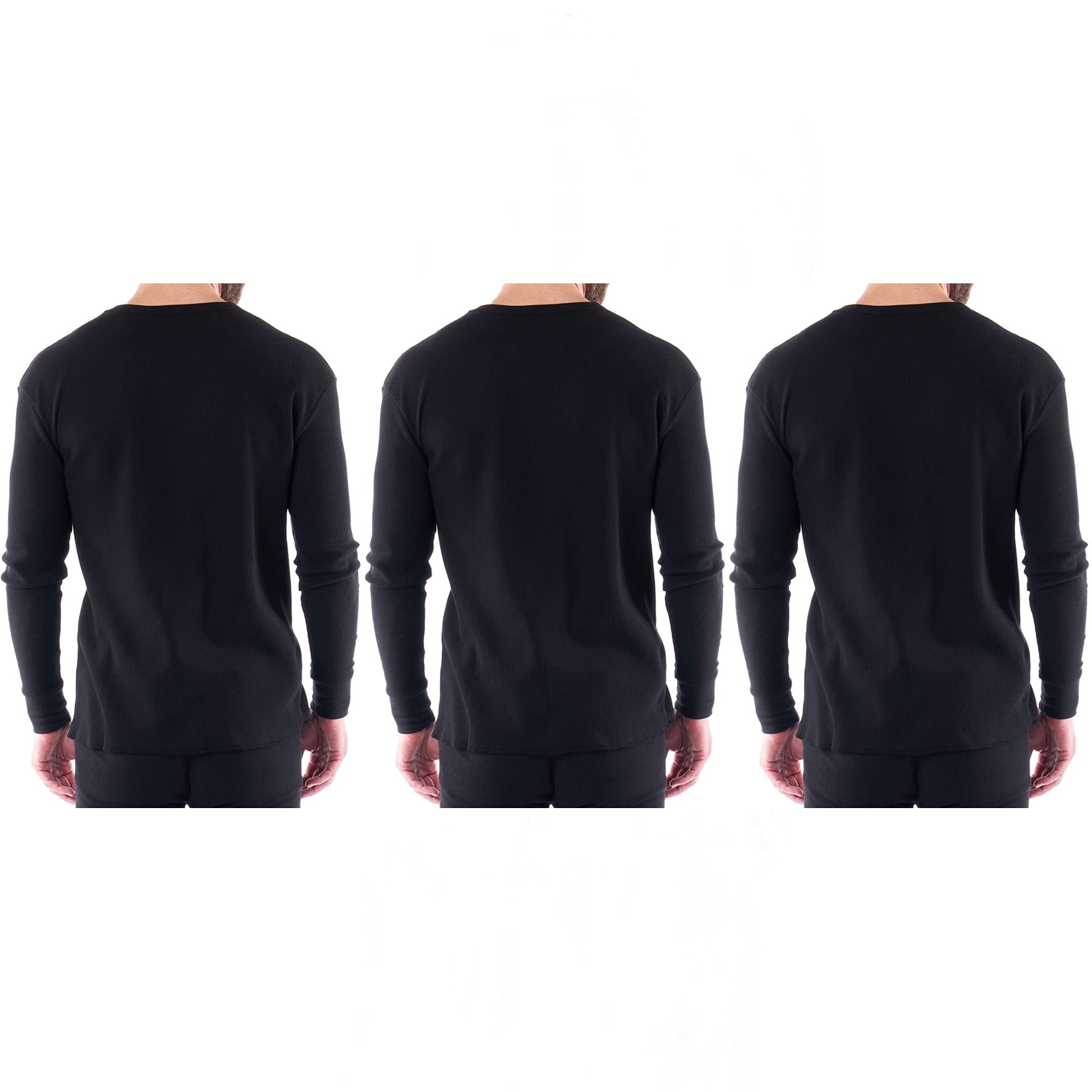 Alpine Swiss Men's Thermal Long Sleeve Henley Shirt - Waffle Knit Crew Neck Base Layer for Cold Weather - Perfect for Winter Hiking, Skiing & Outdoor Activities