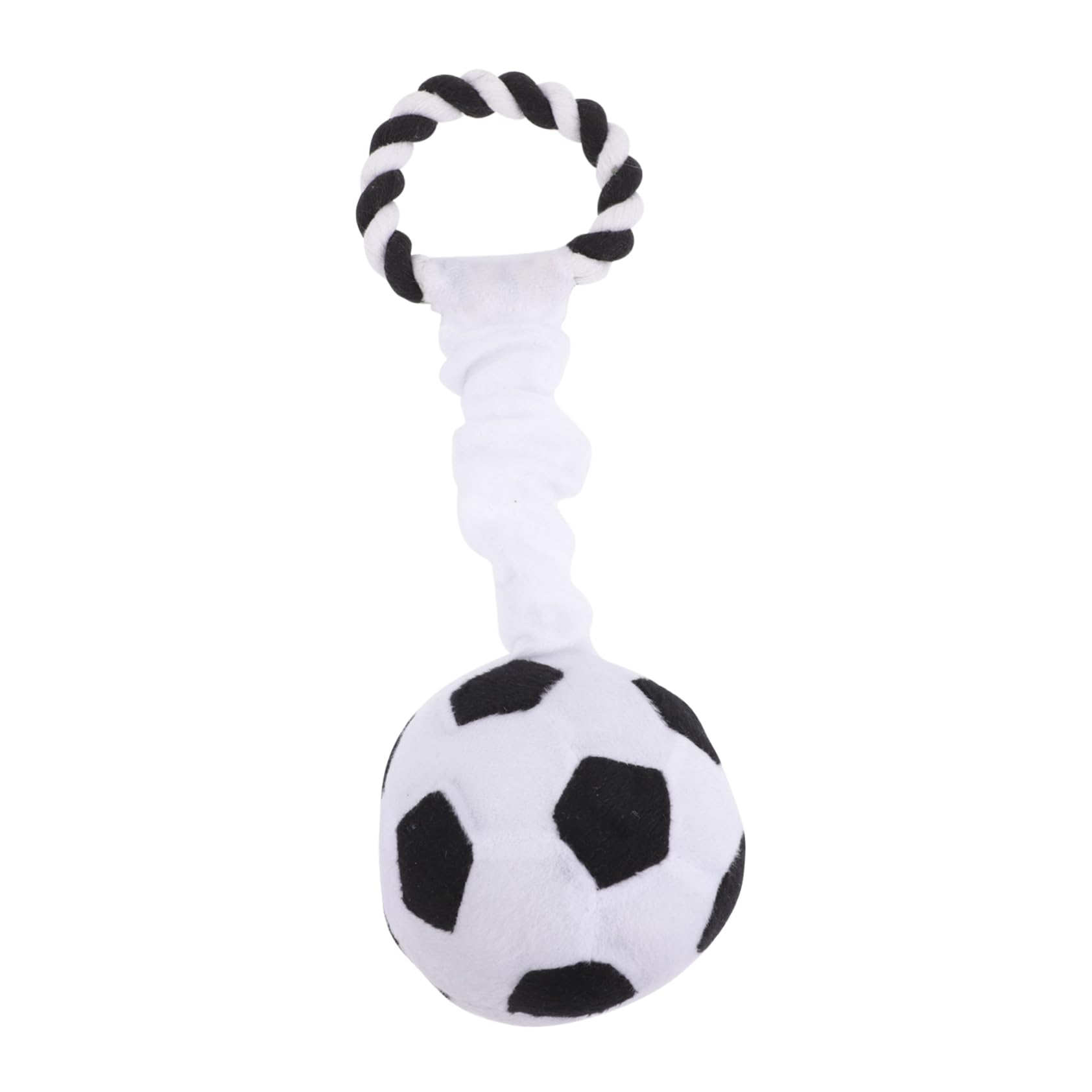 Dressoos Squeaky Plush Dog Toy - Interactive Chew & Teething Ball with Cotton Rope for Puppies | Super Soft Stuffed Pet Toy for Playtime, Training & Dental Health