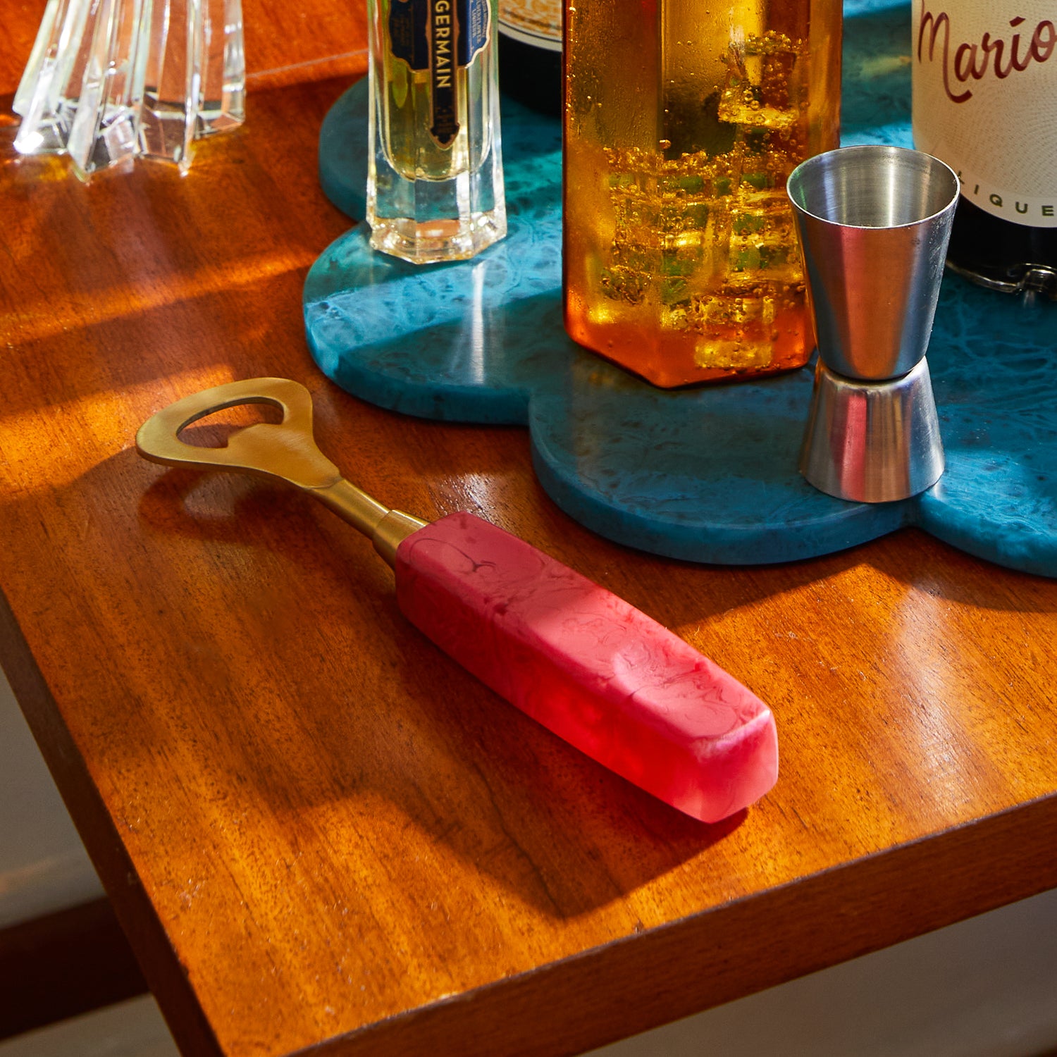 Stainless Steel Court Bottle Opener with Raspberry Design - Bar Accessories for Beer, Soda & Home Use - Perfect for Parties, BBQs & Outdoor Events