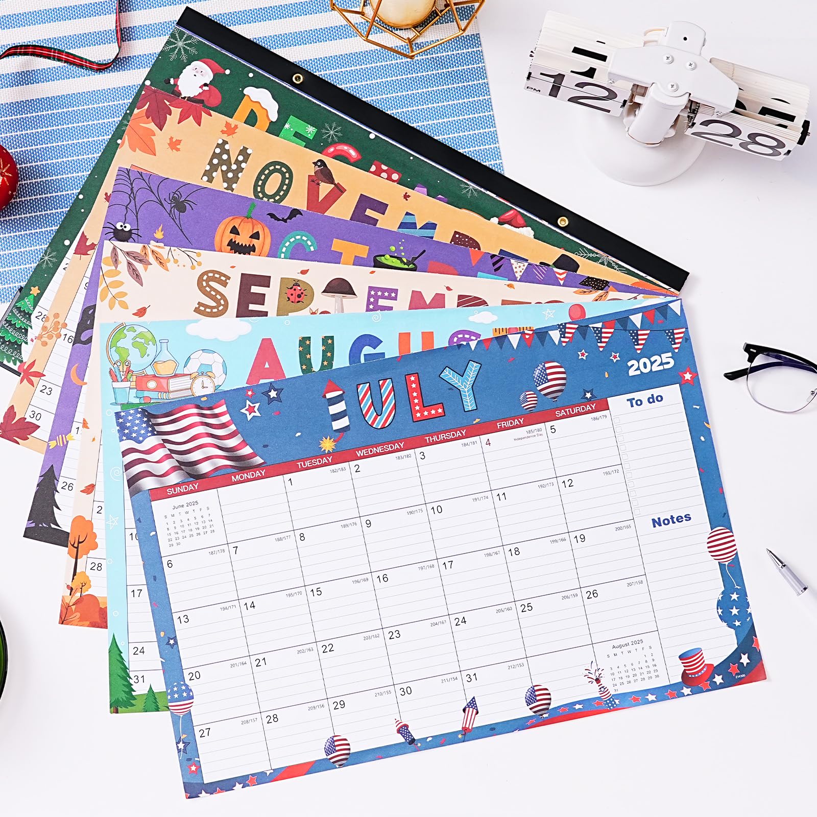 2025-2026 18-Month Desk Calendar | July 2025 - December 2026 | 17