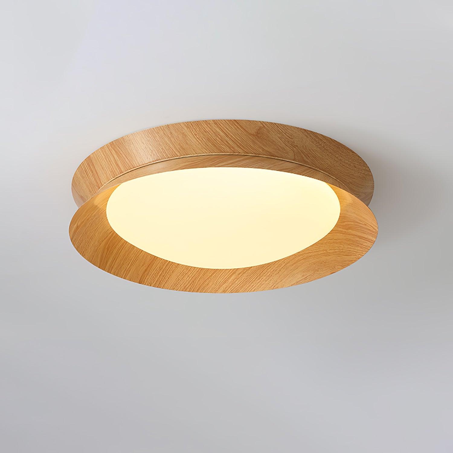 Modern Double Half Round Ceiling Light Fixture - Energy Efficient LED Flush Mount for Bedroom, Living Room & Hallway Lighting