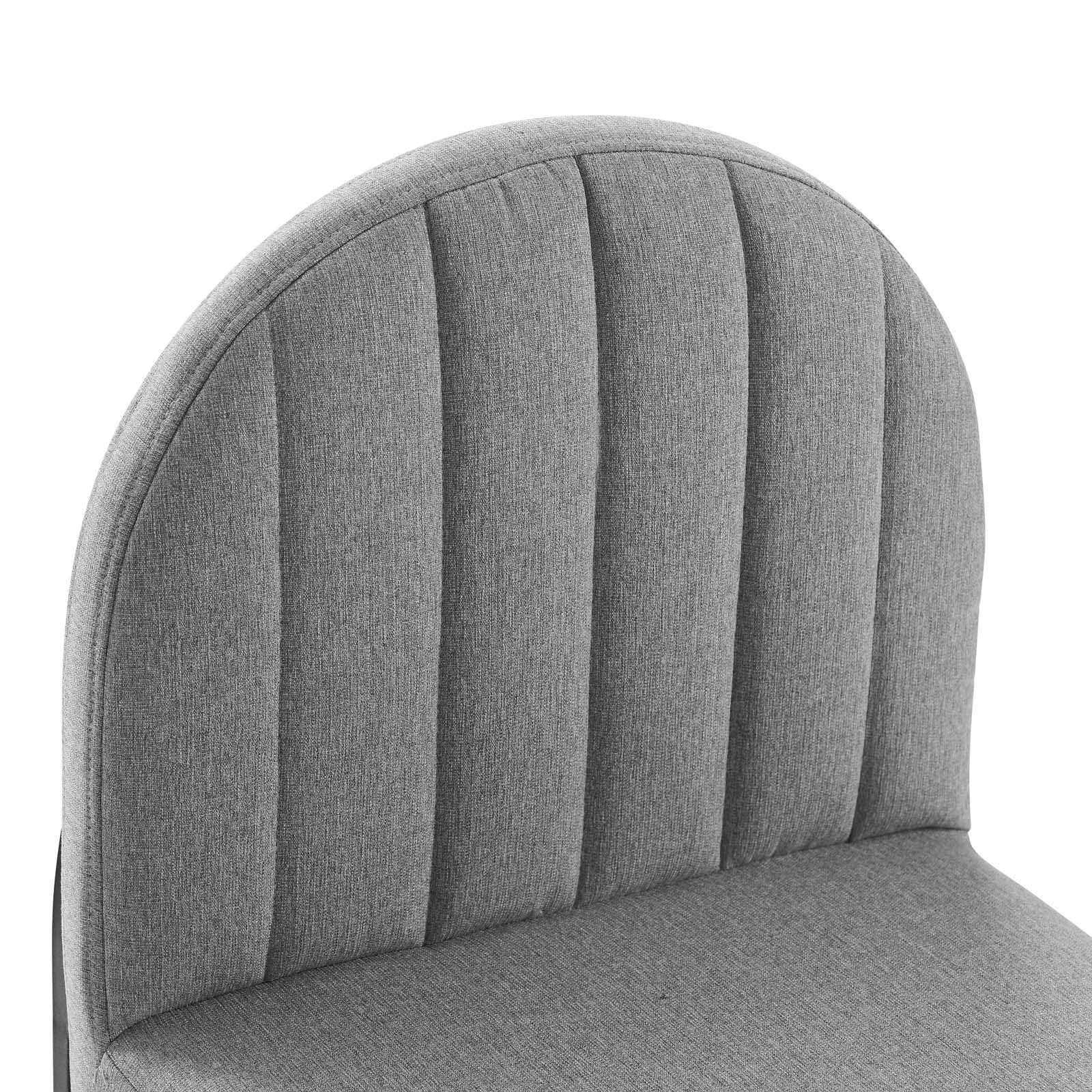 Modway Isla Dining Side Chair Set of 2 - Upholstered Fabric Chairs in Black & Light Gray for Kitchen, Dining Room, or Breakfast Nook