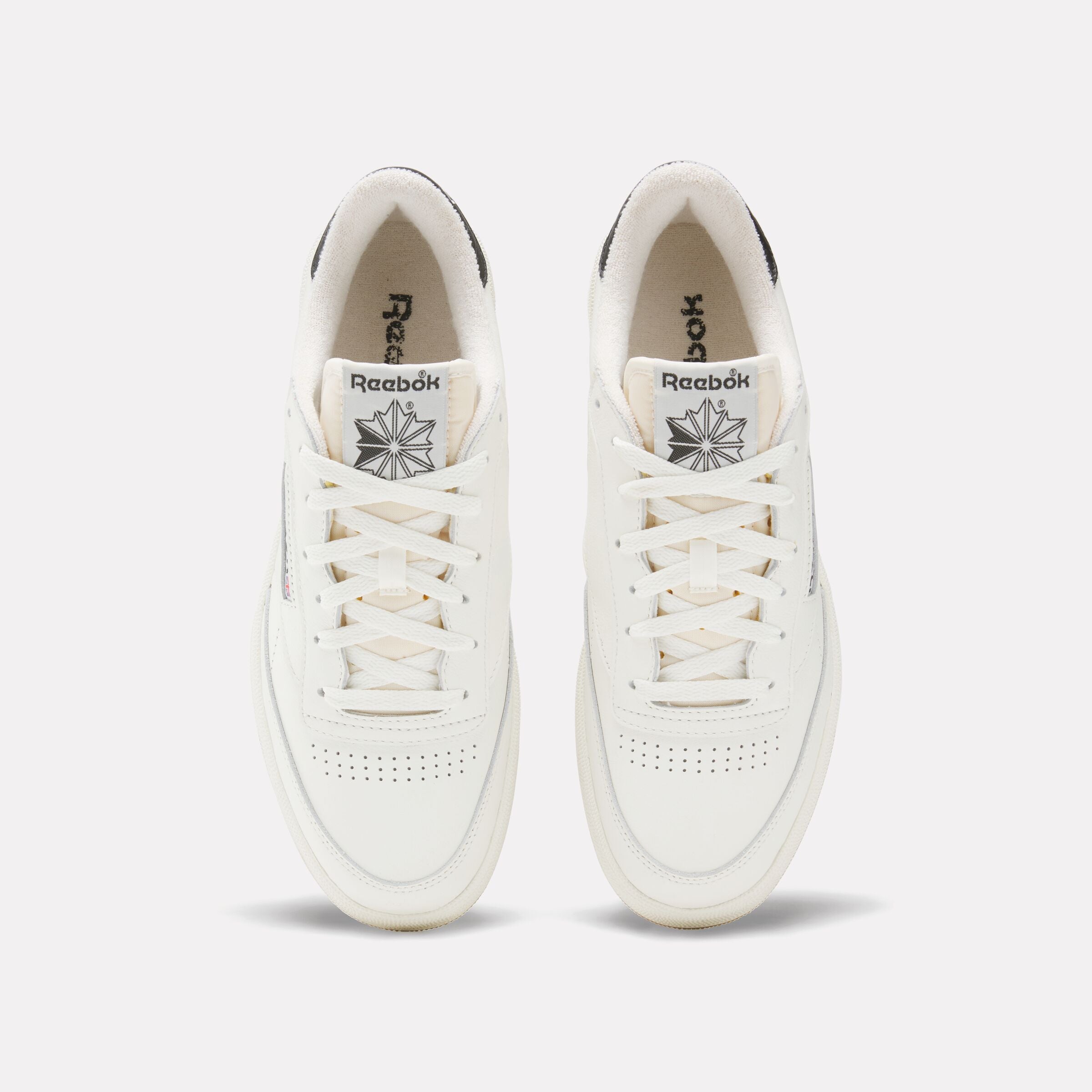 Reebok Club C 85 Vintage Sneakers - Chalk/Black/Gum | Retro White Leather Tennis Shoes for Men & Women | Casual, Workout & Streetwear Fashion