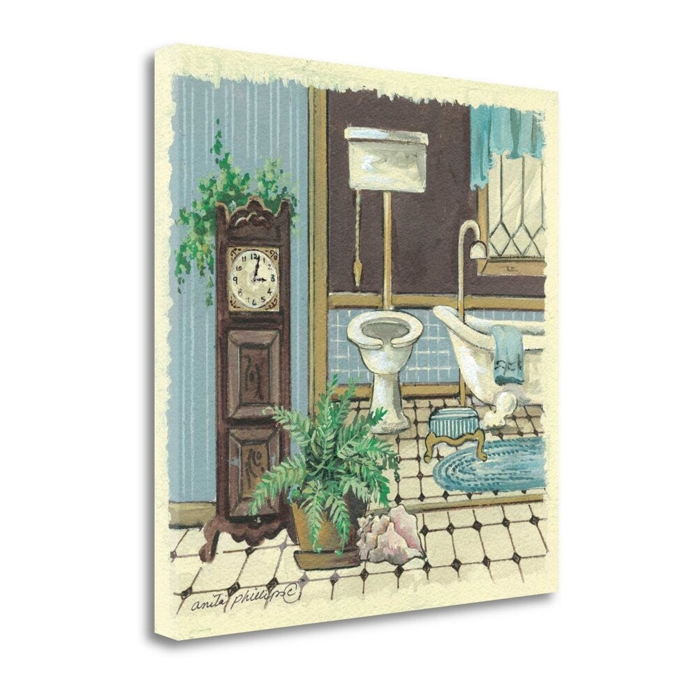 Antique Bath II By Anita Phillips - Fine Art Giclee Print on Gallery Wrap Canvas, Ready to Hang Wall Decor - Perfect for Living Room, Bedroom & Office Artwork