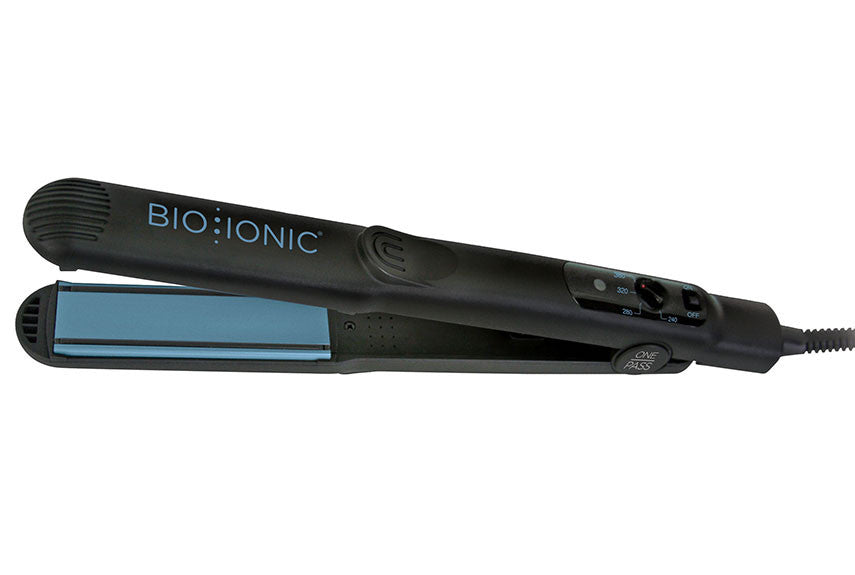 BIO IONIC ONEPASS NANO CERAMIC 1 Inch Hair Straightener Iron - Professional Flat Iron for Smooth, Frizz-Free Hair - Perfect for Home Use, Salon Styling & Travel