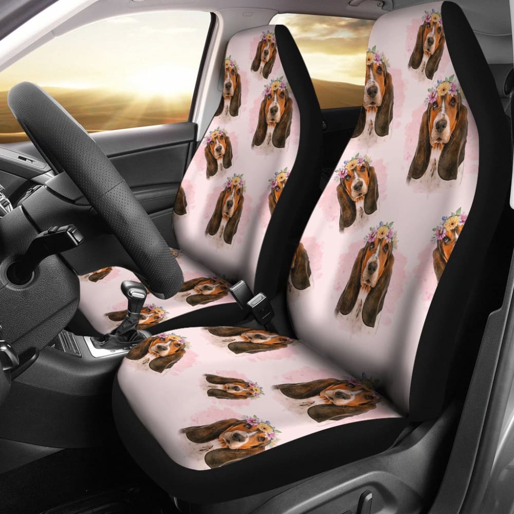 Basset Hound Dog Print Car Seat Covers - Waterproof & Non-Slip Pet Seat Protector for Cars, SUVs & Trucks - Perfect for Pet Lovers & Dog Owners