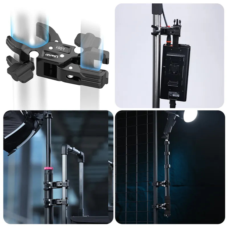 Ulanzi LC01 Super Clamp Mount for Light Stand - Heavy Duty Camera & Phone Holder for Photography, Video Shooting, Live Streaming & Studio Lighting