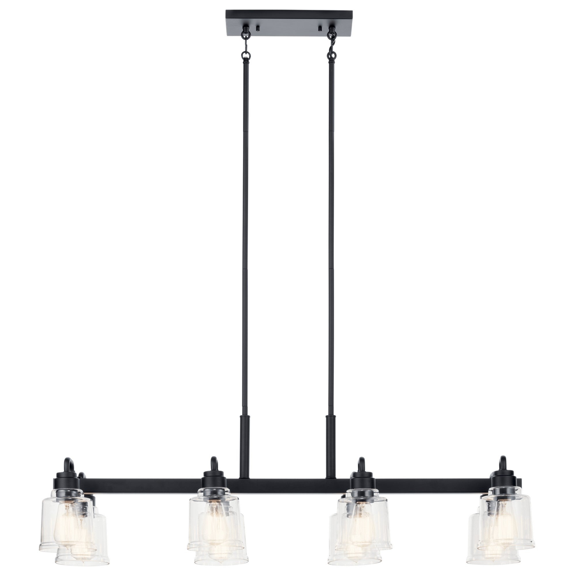Aivian 42 Inch 8-Light Black Chandelier - Modern Ceiling Light Fixture for Dining Room, Living Room, Bedroom