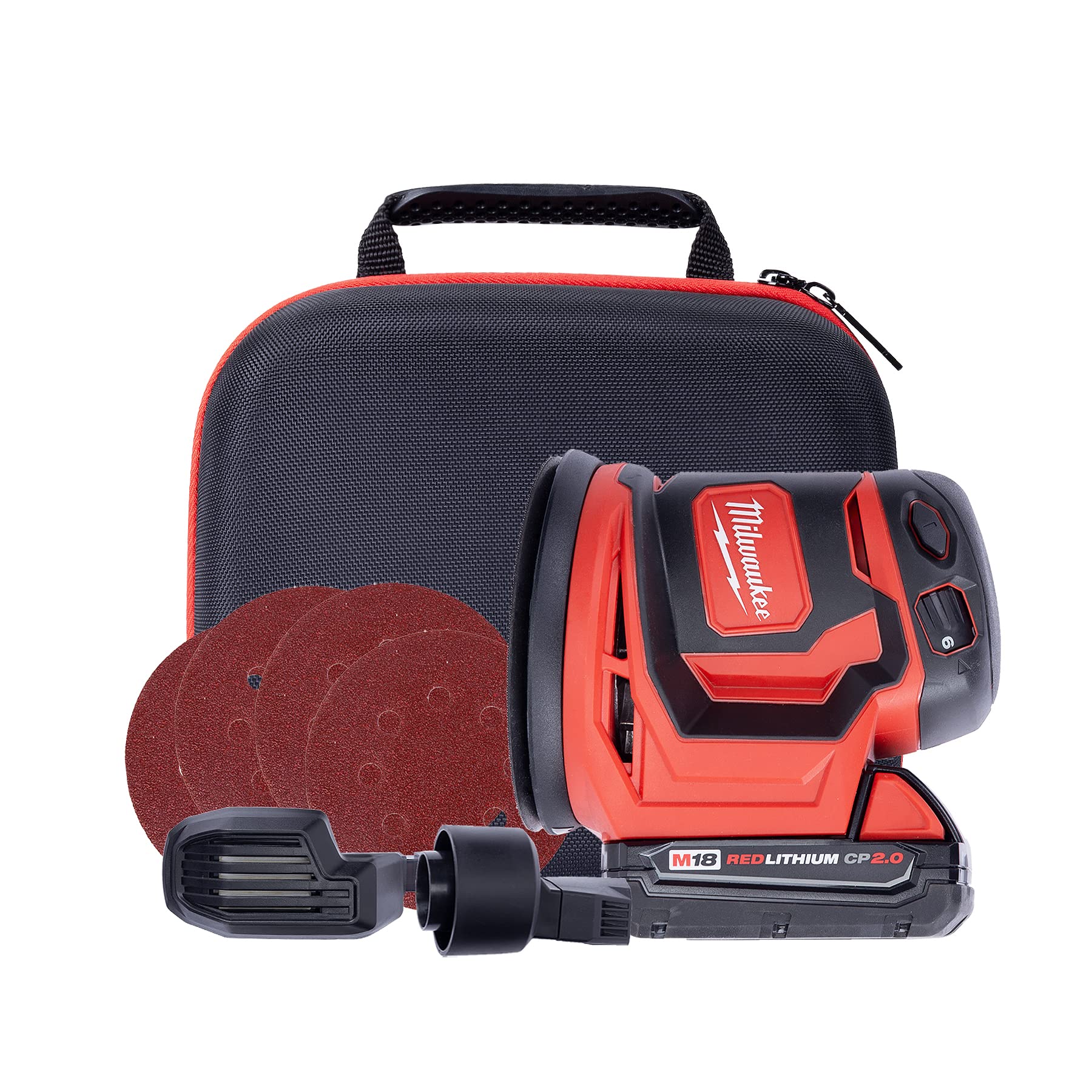 Milwaukee M18 18V Battery Holder with Hard Case - Compatible with 2648-20 M18 Orbit Sander & Other Milwaukee Tools - Perfect for Workshop Storage & Tool Protection