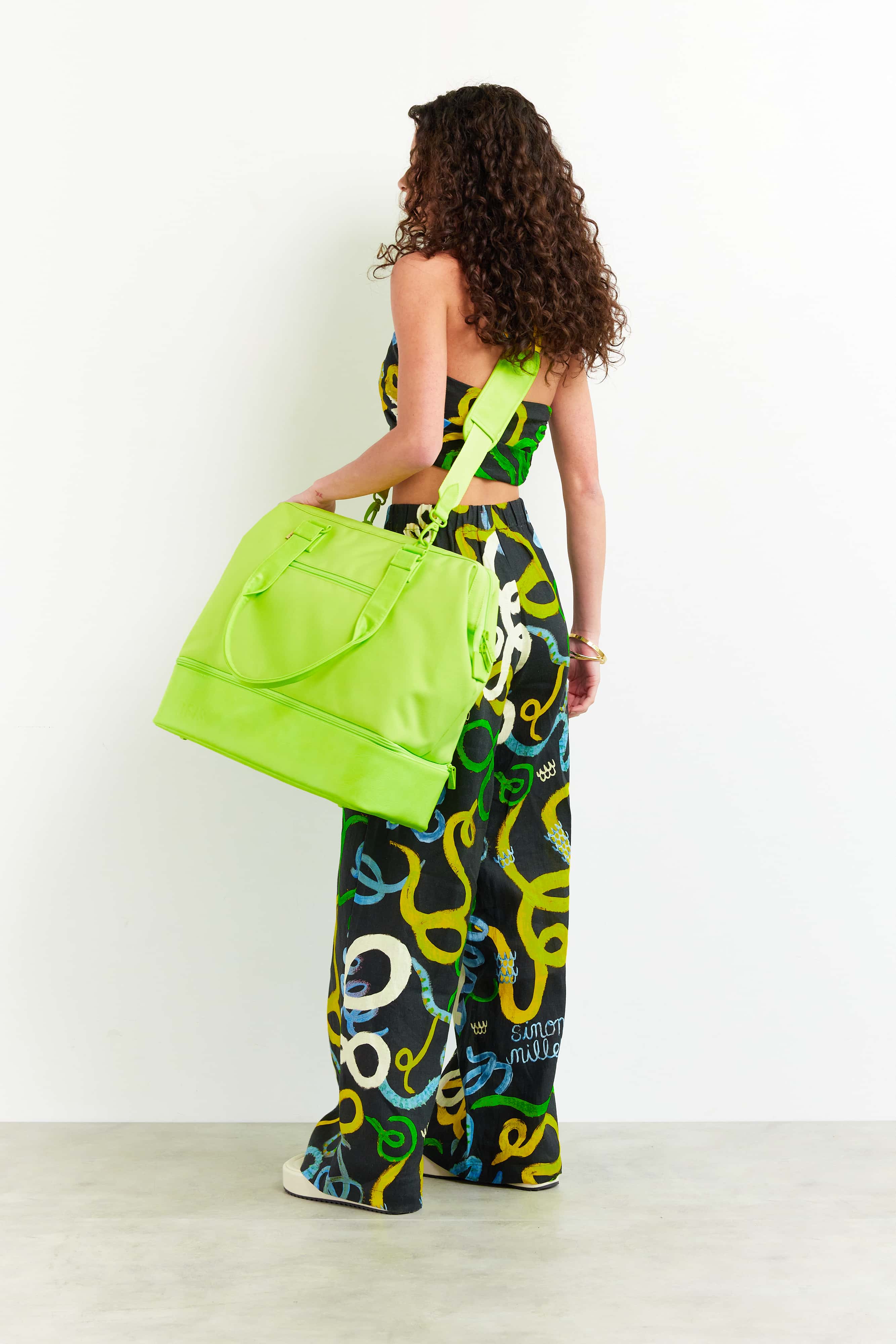 Mini Weekender Bag in Citron - Stylish & Compact Travel Duffel for Weekend Getaways, Gym, or Overnight Trips
