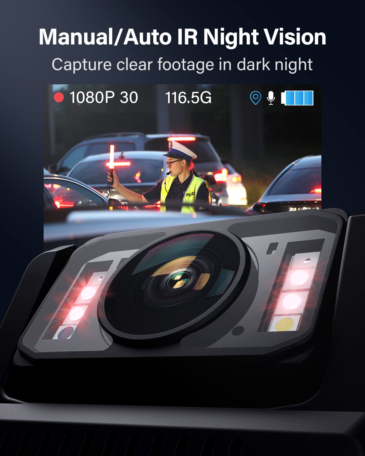 BOBLOV M7 128GB Body Worn Camera with 180° Rotation | 4000mAh Battery & Fast Charger | 15 Hours 1080P HD Video Recording with Audio | for Police, Security, Delivery & Law Enforcement | Perfect for Evidence Collection & Night Patrols