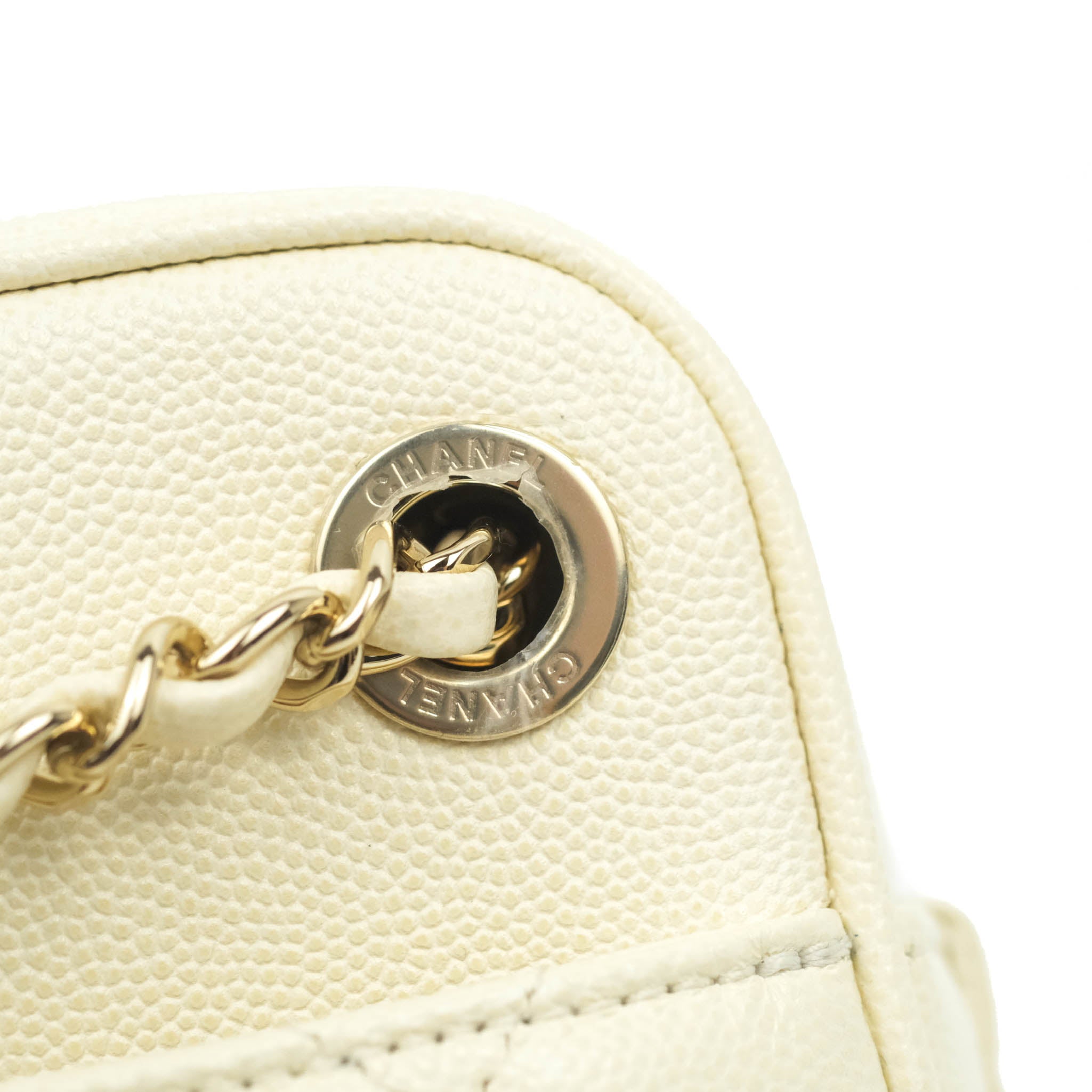 Chanel Camera Bag with Detachable Pouch - Ivory Caviar Leather & Gold Hardware | Luxury Crossbody Bag for Women | Perfect for Everyday Use, Date Night & Travel