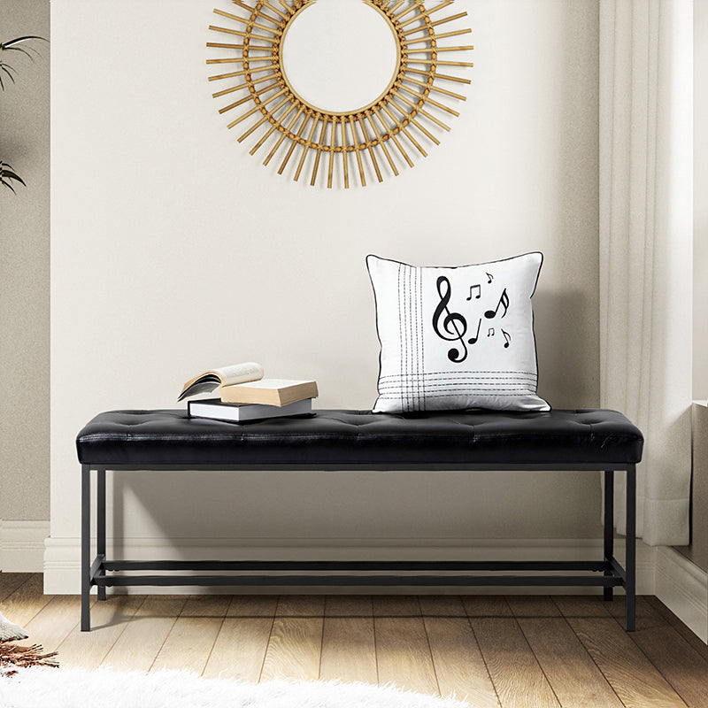 Johannes Upholstered Bench - Stylish Storage Ottoman with Tufted Cushion, Modern Entryway Bench for Bedroom, Living Room & Hallway - Perfect for Seating, Storage & Home Decor