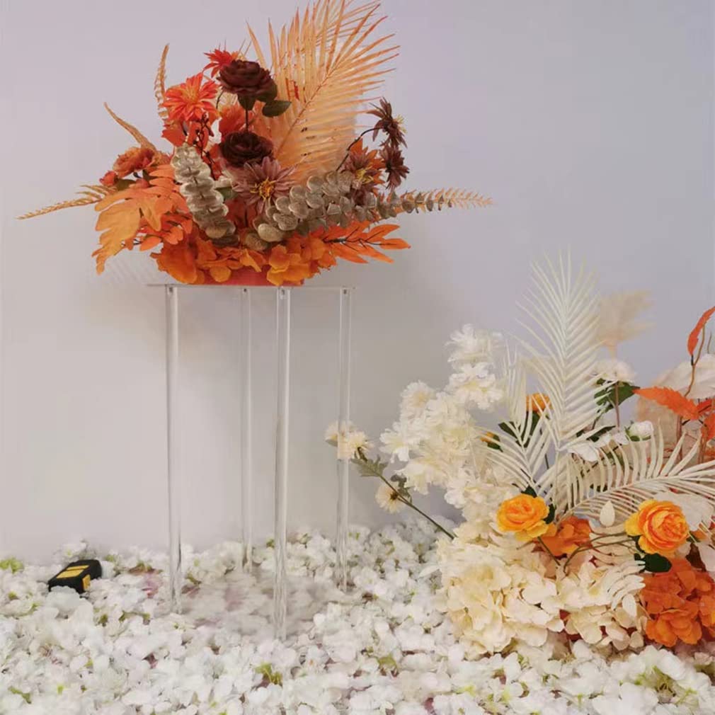 10 Pack Clear Acrylic Rectangular Vases for Wedding Centerpieces - 7.87